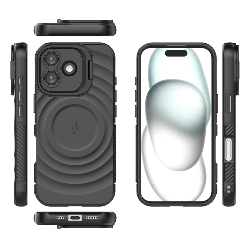 Силиконов калъф MagSF Kickstand за iPhone 17, черен