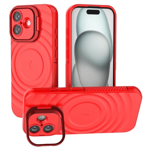 Силиконов калъф MagSF Kickstand за iPhone 17, червен