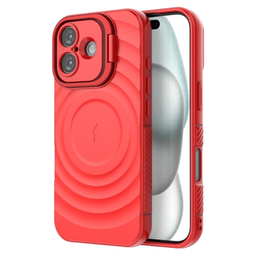Силиконов калъф MagSF Kickstand за iPhone 17, червен