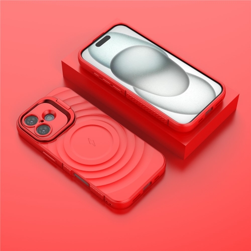 Силиконов калъф MagSF Kickstand за iPhone 17, червен