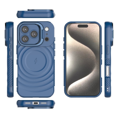 Силиконов калъф MagSF Kickstand за iPhone 17 Pro, син