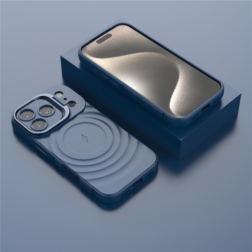 Силиконов калъф MagSF Kickstand за iPhone 17 Pro, син
