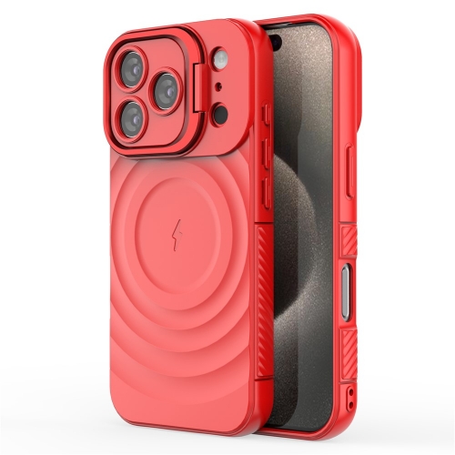 Силиконов калъф MagSF Kickstand за iPhone 17 Pro, червен
