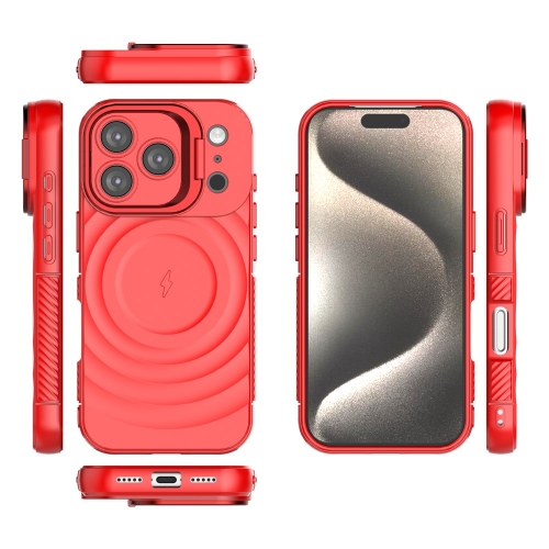 Силиконов калъф MagSF Kickstand за iPhone 17 Pro, червен