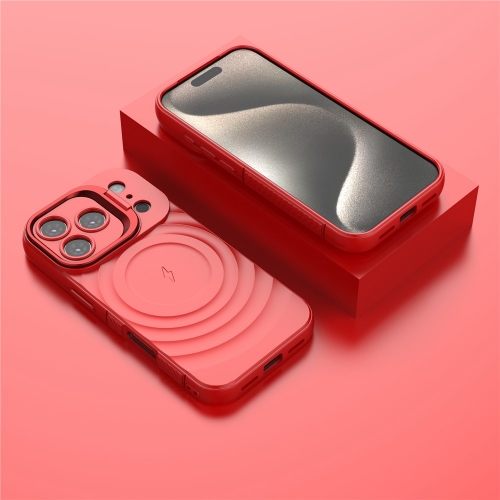 Силиконов калъф MagSF Kickstand за iPhone 17 Pro, червен