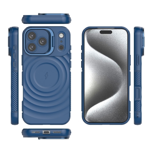 Силиконов калъф MagSF Kickstand за iPhone 17 Pro Max, син