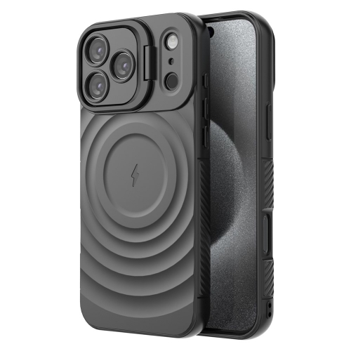 Силиконов калъф MagSF Kickstand за iPhone 17 Pro Max, Черен