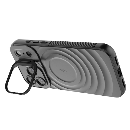 Силиконов калъф MagSF Kickstand за iPhone 17 Pro Max, Черен
