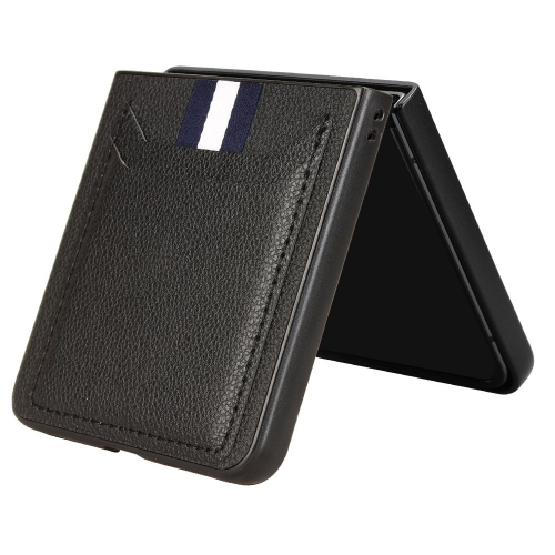Калъф  Litchi Texture Card Holder за Samsung Galaxy Z Flip7 5G, черен