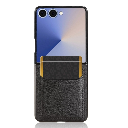 Калъф  Litchi Texture Card Holder за Samsung Galaxy Z Flip7 5G, черен