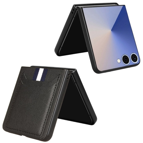 Калъф  Litchi Texture Card Holder за Samsung Galaxy Z Flip7 5G, черен