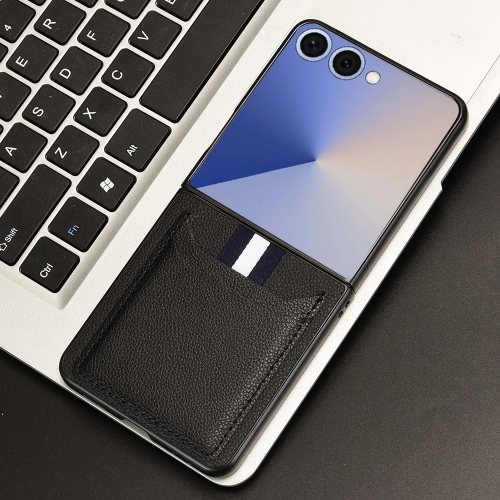 Калъф  Litchi Texture Card Holder за Samsung Galaxy Z Flip7 5G, черен