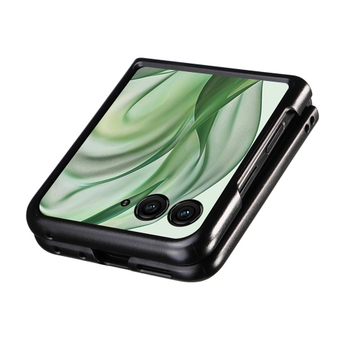 Калъф Litchi Texture Leather за Motorola Razr 60 Pro 5G / Razr 50 Ultra 5G, Черен