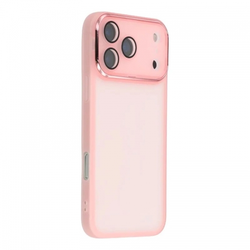 Силиконов калъф със стъклен протектор Wanlonfeng Dksm за iPhone 17 Pro, Розов
