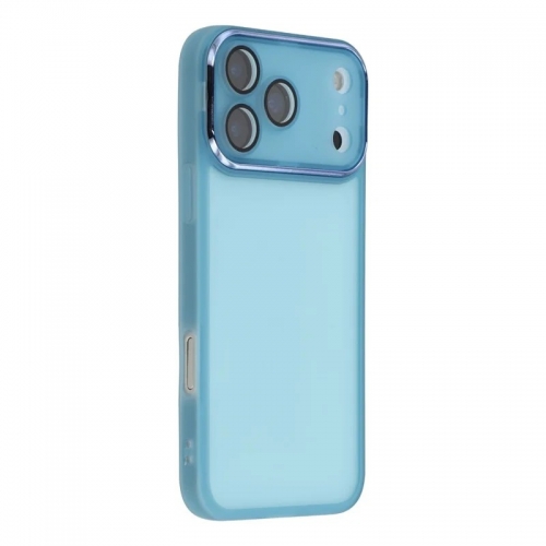 Силиконов калъф със стъклен протектор Wanlonfeng Dksm за iPhone 17 Pro, Син