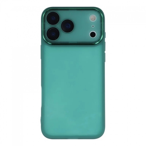 Силиконов калъф със стъклен протектор Wanlonfeng Dksm за iPhone 17 Pro, Зелен
