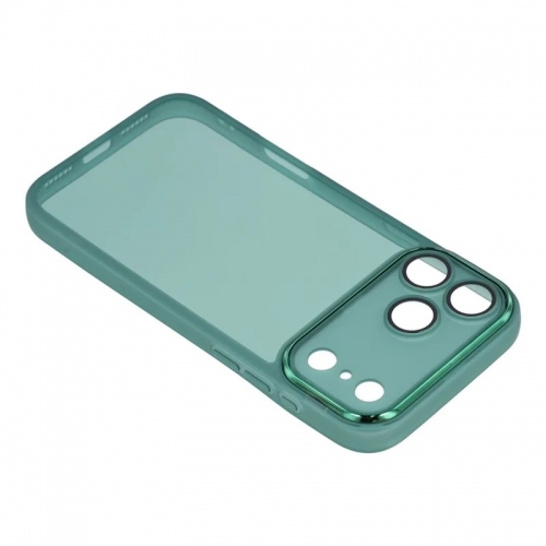 Силиконов калъф със стъклен протектор Wanlonfeng Dksm за iPhone 17 Pro, Зелен