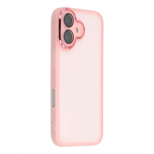 Силиконов калъф със стъклен протектор Wanlonfeng Dksm за iPhone 17, розов