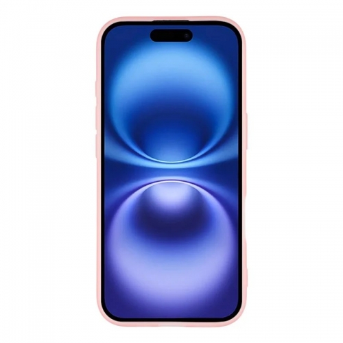 Силиконов калъф със стъклен протектор Wanlonfeng Dksm за iPhone 17, розов
