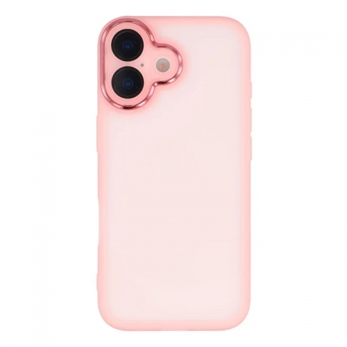 Силиконов калъф със стъклен протектор Wanlonfeng Dksm за iPhone 17, розов