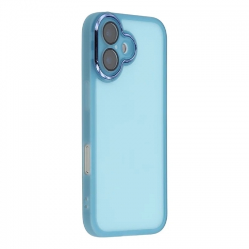 Силиконов калъф със стъклен протектор Wanlonfeng Dksm за iPhone 17, Син