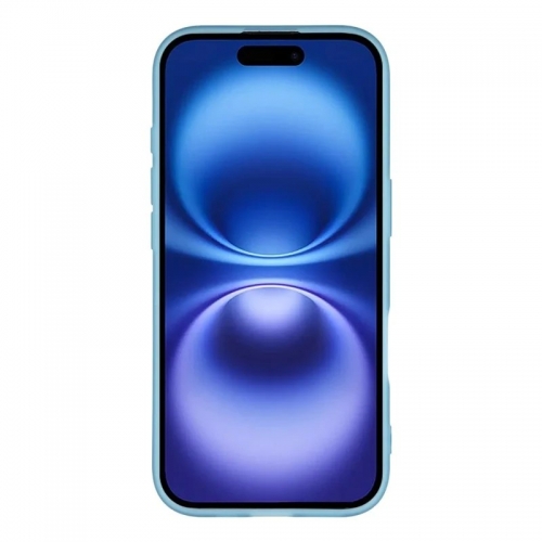 Силиконов калъф със стъклен протектор Wanlonfeng Dksm за iPhone 17, Син
