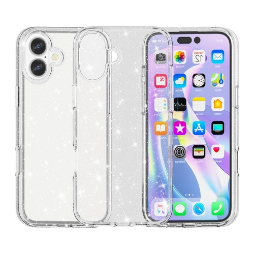 Калъф Glitter Shiny за iPhone 17, прозрачен с бляскави частици