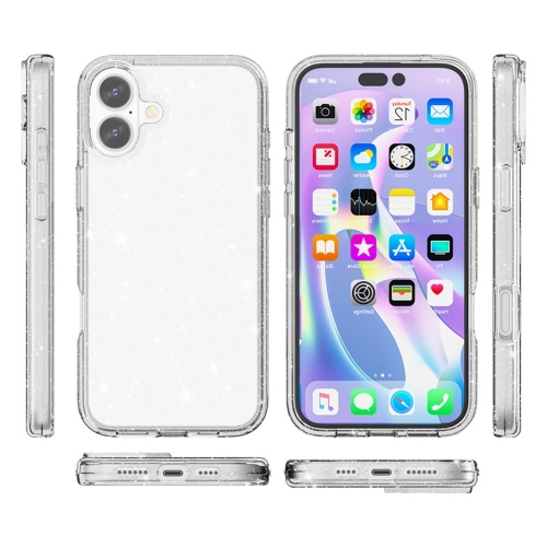Калъф Glitter Shiny за iPhone 17, прозрачен с бляскави частици