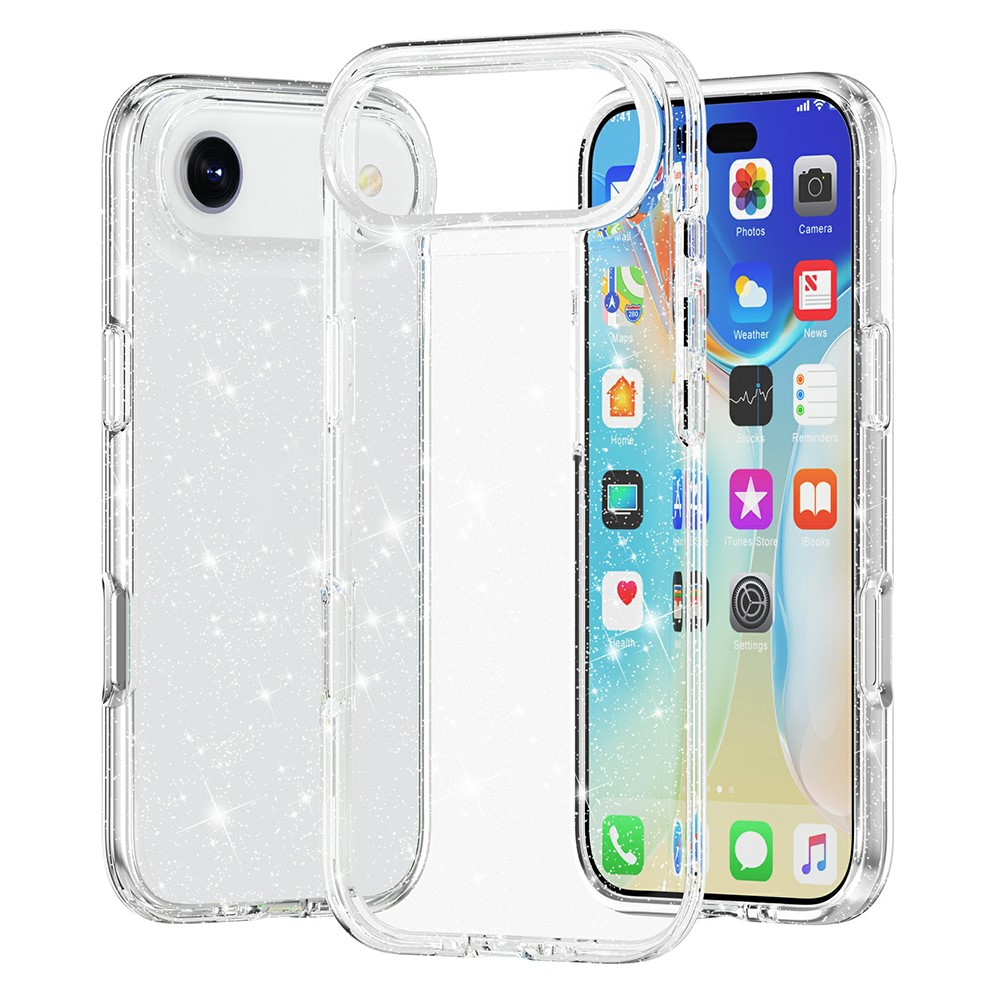 Калъф Glitter Shiny за iPhone 17 Air, прозрачен с бляскави частици