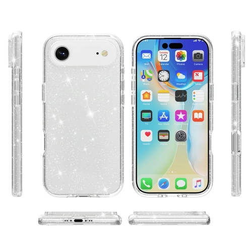 Калъф Glitter Shiny за iPhone 17 Air, прозрачен с бляскави частици