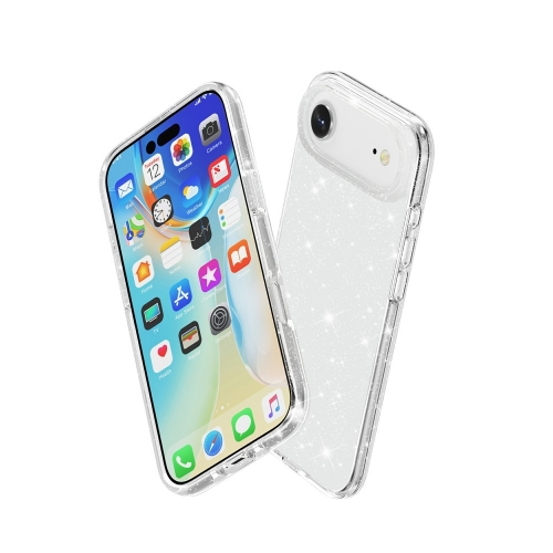 Калъф Glitter Shiny за iPhone 17 Air, прозрачен с бляскави частици