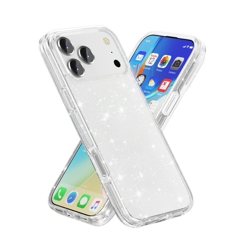 Калъф Glitter Shiny за iPhone  17 Pro Max, прозрачен с бляскави частици