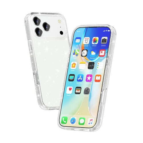 Калъф Glitter Shiny за iPhone  17 Pro Max, прозрачен с бляскави частици