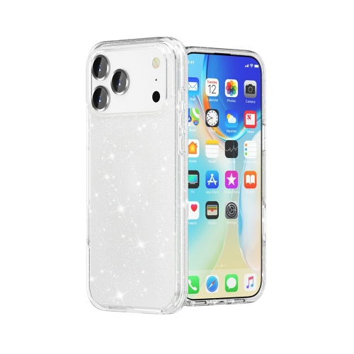 Калъф Glitter Shiny за iPhone  17 Pro Max, прозрачен с бляскави частици