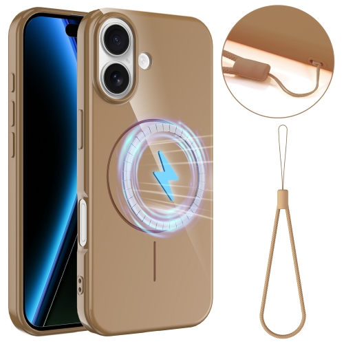 Силиконов калъф Magnetic MagSF за iPhone 17, кафяв