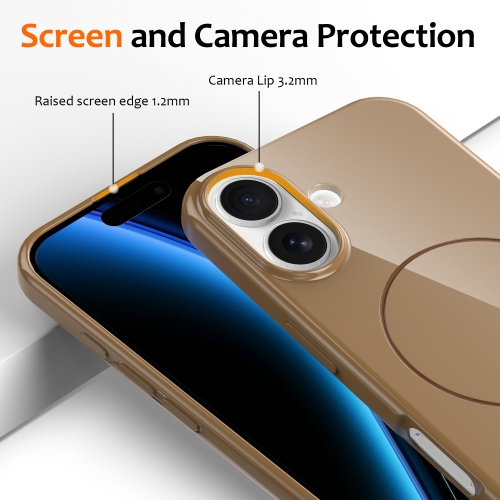 Силиконов калъф Magnetic MagSF за iPhone 17, кафяв