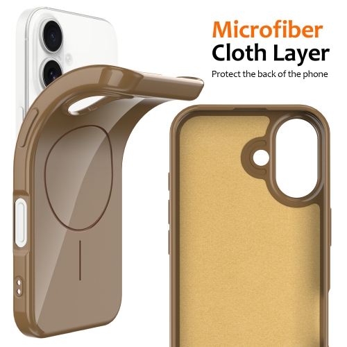 Силиконов калъф Magnetic MagSF за iPhone 17, кафяв