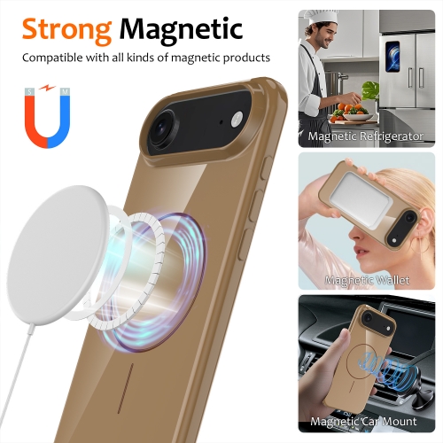 Силиконов калъф Magnetic MagSF за iPhone 17 Air, кафяв