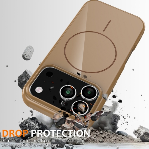 Силиконов калъф Magnetic MagSF за iPhone 17 Pro, кафяв