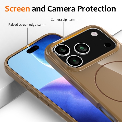 Силиконов калъф Magnetic MagSF за iPhone 17 Pro Max, кафяв
