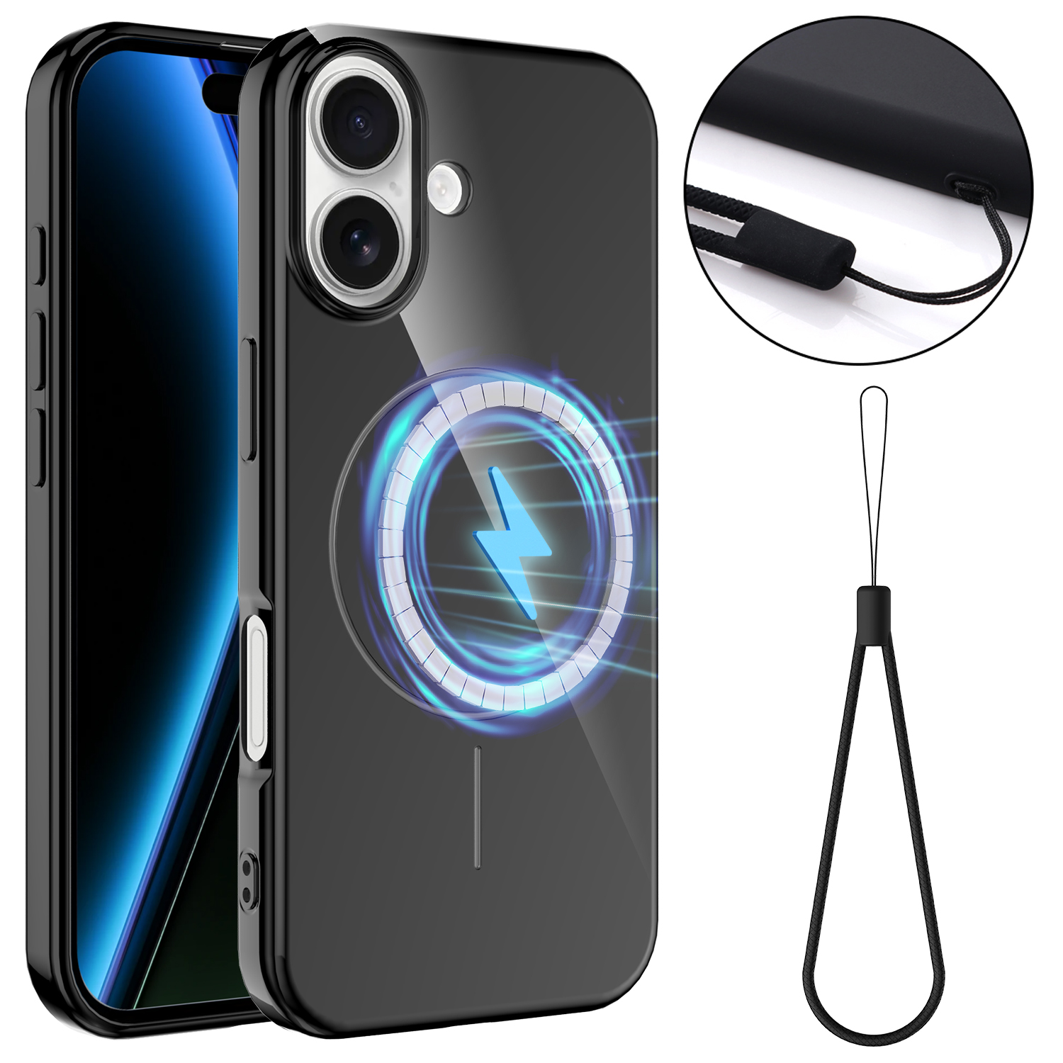 Силиконов калъф Magnetic MagSF за iPhone 17, черен
