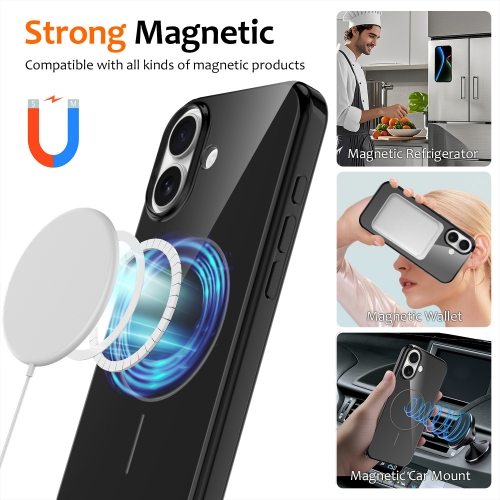 Силиконов калъф Magnetic MagSF за iPhone 17, черен