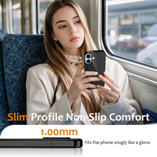 Силиконов калъф Magnetic MagSF за iPhone 17, черен