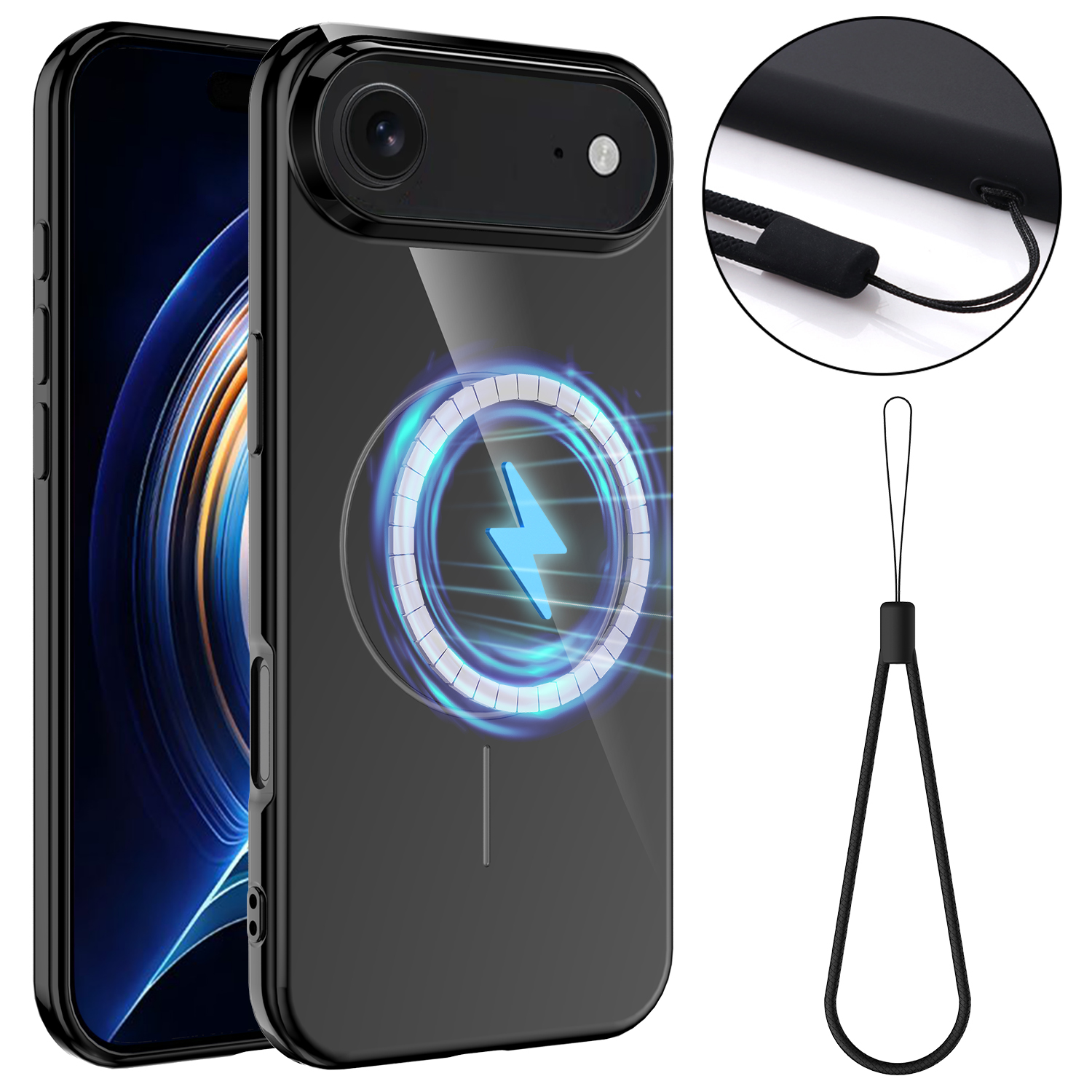 Силиконов калъф Magnetic MagSF за iPhone 17 Air, черен