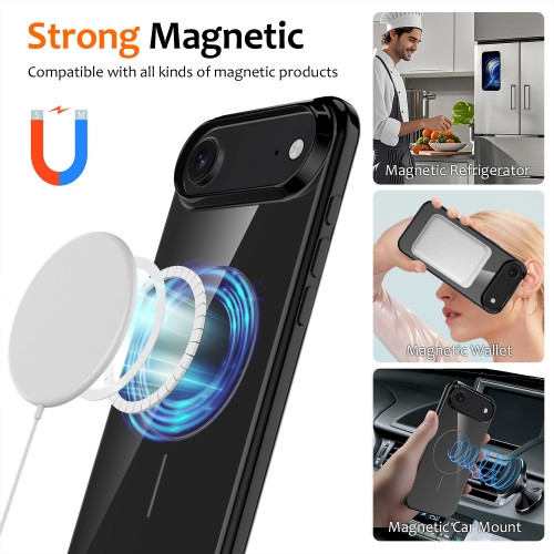 Силиконов калъф Magnetic MagSF за iPhone 17 Air, черен