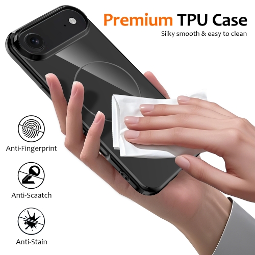Силиконов калъф Magnetic MagSF за iPhone 17 Air, черен
