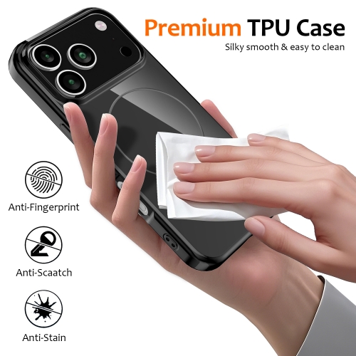 Силиконов калъф Magnetic MagSF за iPhone 17 Pro, черен