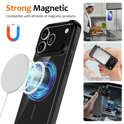 Силиконов калъф Magnetic MagSF за iPhone 17 Pro Max, черен