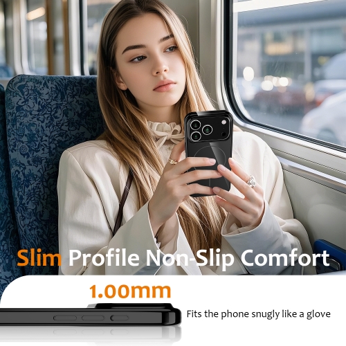 Силиконов калъф Magnetic MagSF за iPhone 17 Pro Max, черен