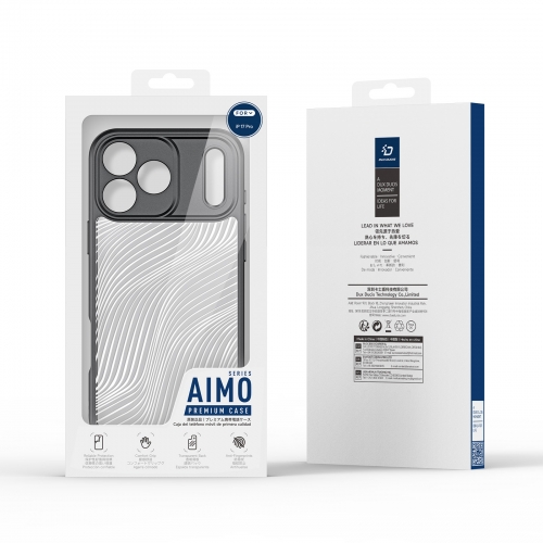 Калъф Dux Ducis Aimo за iPhone 17 Pro, черен- прозрачен